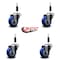 Service Caster 3'' Blue Poly Wheel Swivel 7/8'' Expanding Stem Caster Set, 4PK SCC-EX20S314-PPUB-BLUE-78-4 - alternate 3